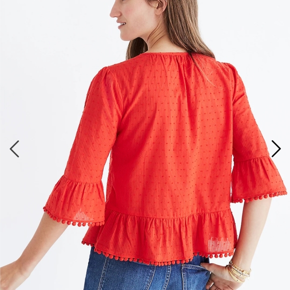 Madewell Peekaboo Pom-Pom Top SZ.XS - Picture 3 of 10